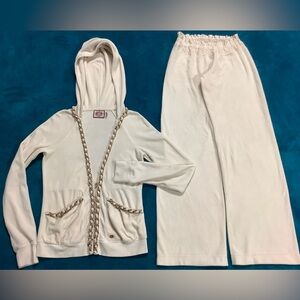 Juicy Couture Ivory pants 24 x 29 hoodie tracksuit